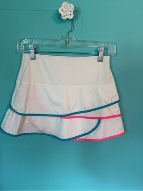 EUC Girls Lucky In Love Layered White & Pastel Skort Size 14 (L)